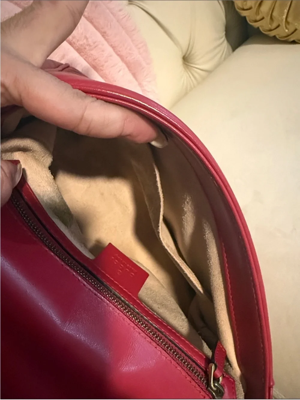 Gucci Red Quilted marmont matelasse Leather Top-Handle crossbody or shoulder bag